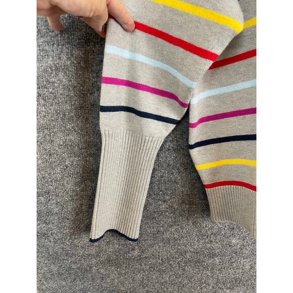 LA Ligne Sweater Women’s Size 1X Gray multi color strips - Picture 2 of 7